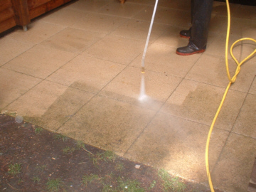 Patio Cleaning with Jet Washer